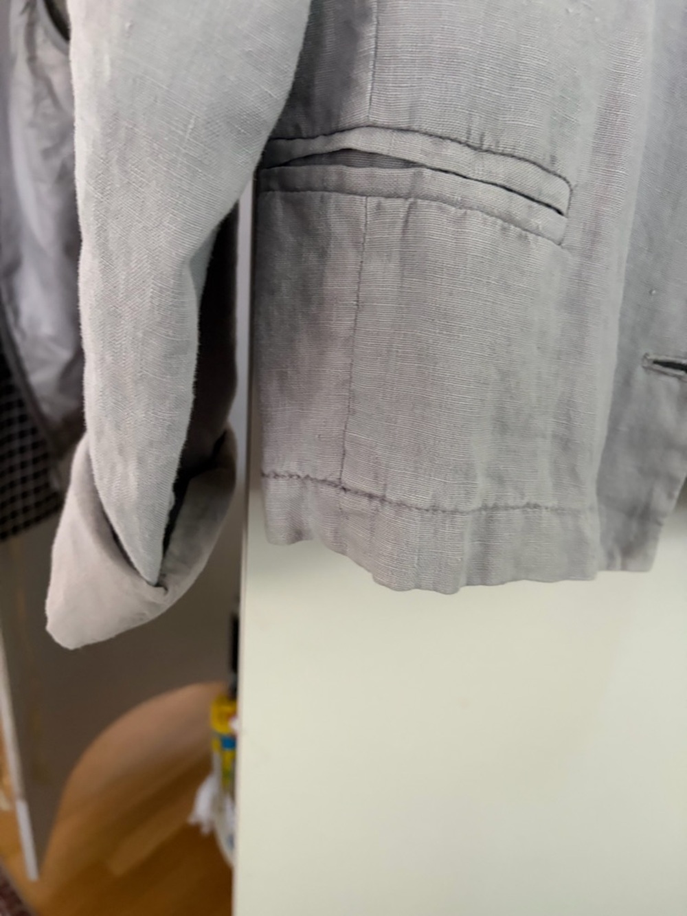 Poetry Light Gray linen Button Jacket - Picture 6 of 11